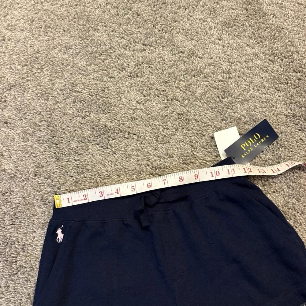 NEW Polo Ralph Lauren French Terry Pink Pony Blue Slim Fit Pants Girls L 12-14